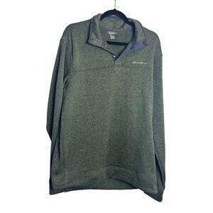 Eddie Bauer Big and Tall Mens Large Tall Popover Green Long Sleeve Collar